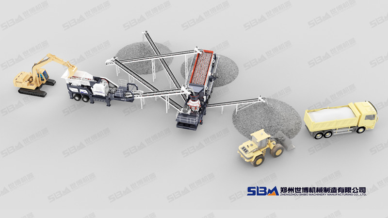 移動(dòng)石頭破碎生產(chǎn)線